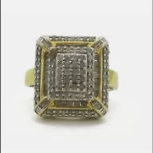 14k/sterling .925 1 ctw natural diamond ring